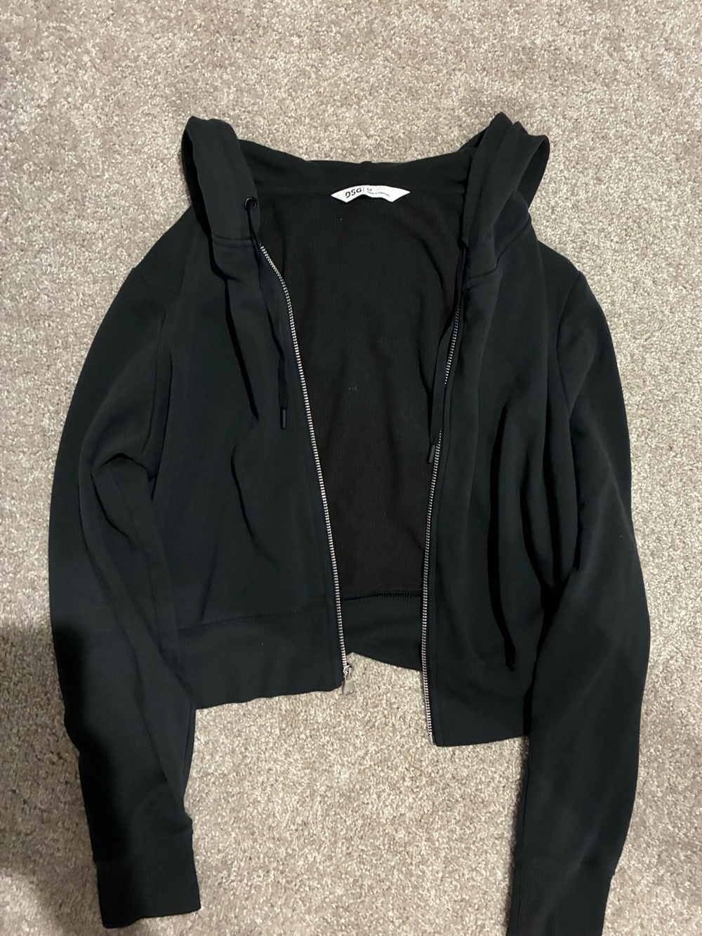 DSG Women Black Zip-Up Jacket Cropped - ULTRA SOFT